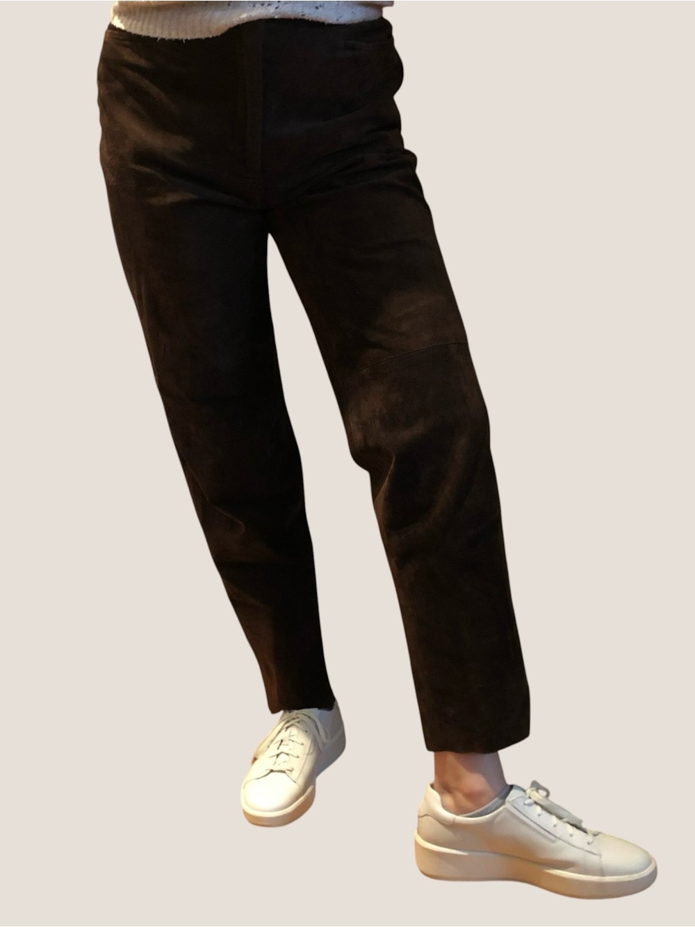 Brown Suede Leather Pants